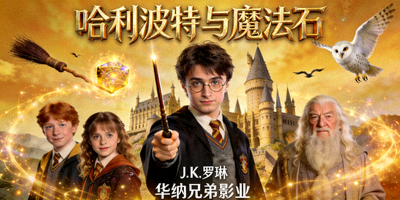 电影《哈利波特与魔法石》奇幻魔法世界海报